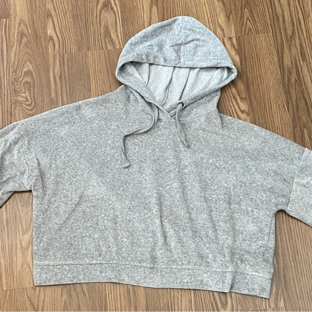 LLD Cropped Hoodie Women Size XL Gray Comfy